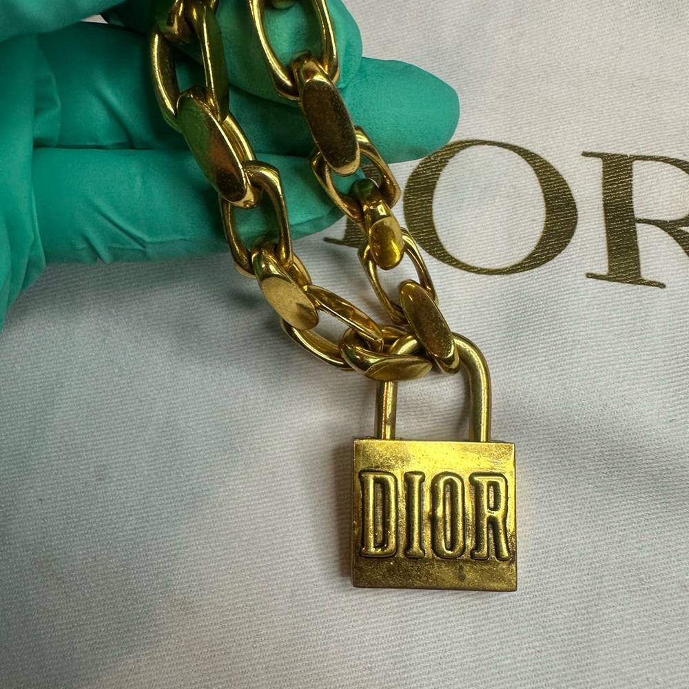 Dior Gold-Tone Logo Chain Bracelet - Picture 8 of 11